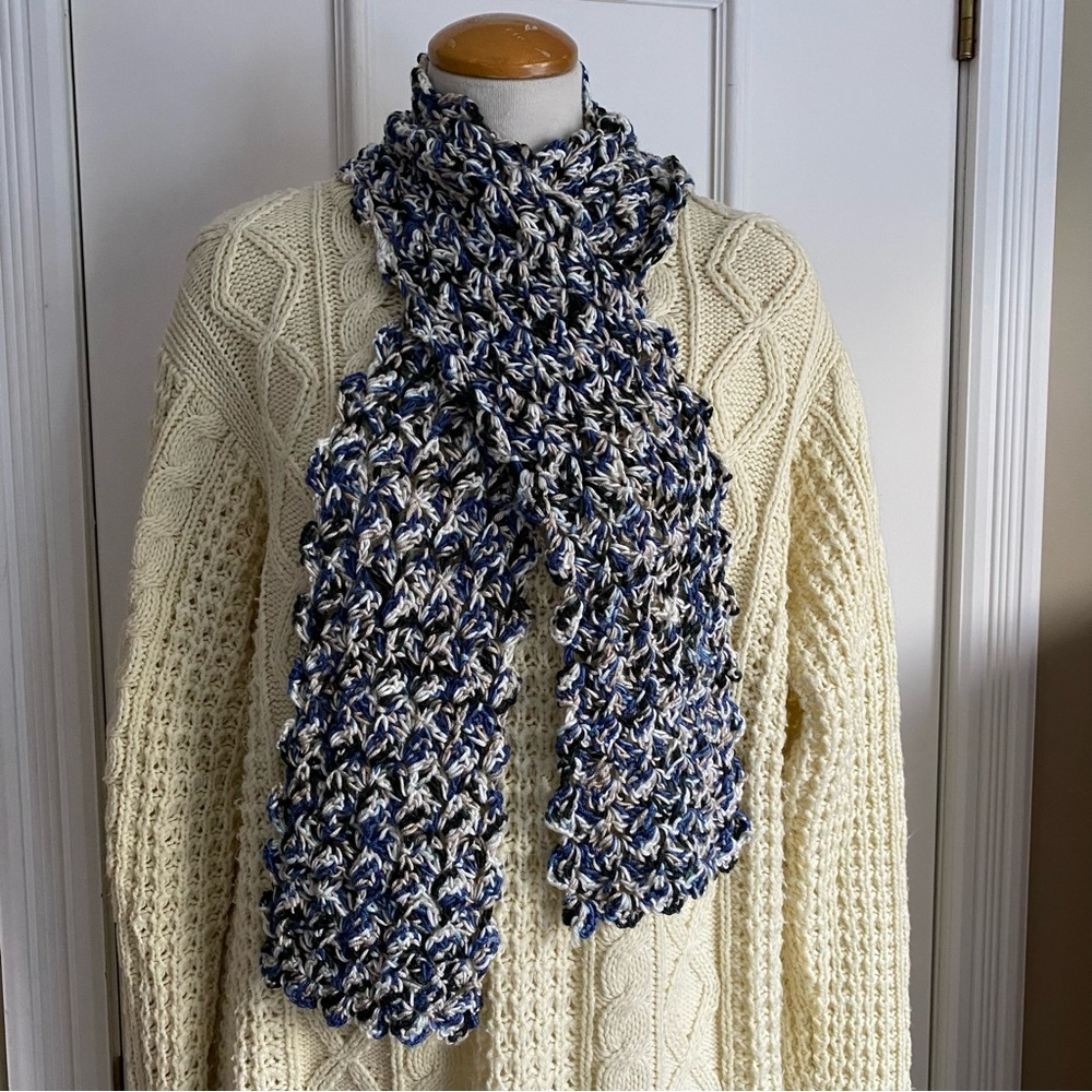 Hand crafted crochet acrylic scarf